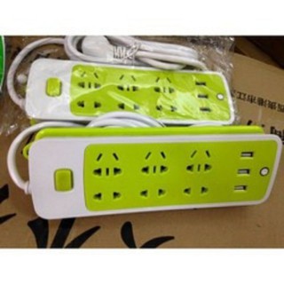 Ổ cắm điện 6 lỗ 3 cổng usb