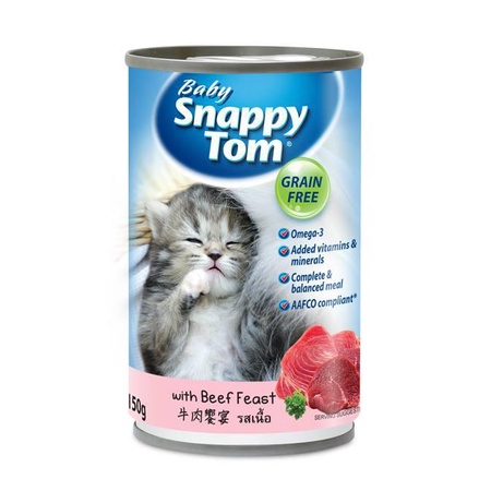 [Chính hãng] [Date Xa] Pate Cho Mèo Con 1 Tháng Tuổi Snappy Tom Baby Lon 150g