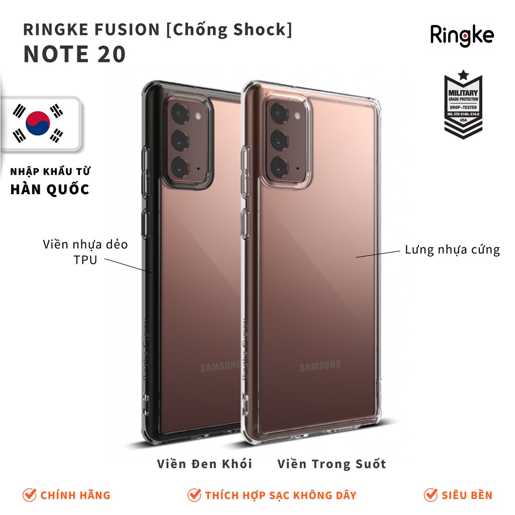 Ốp Lưng Samsung Note 20 - Ringke Fusion
