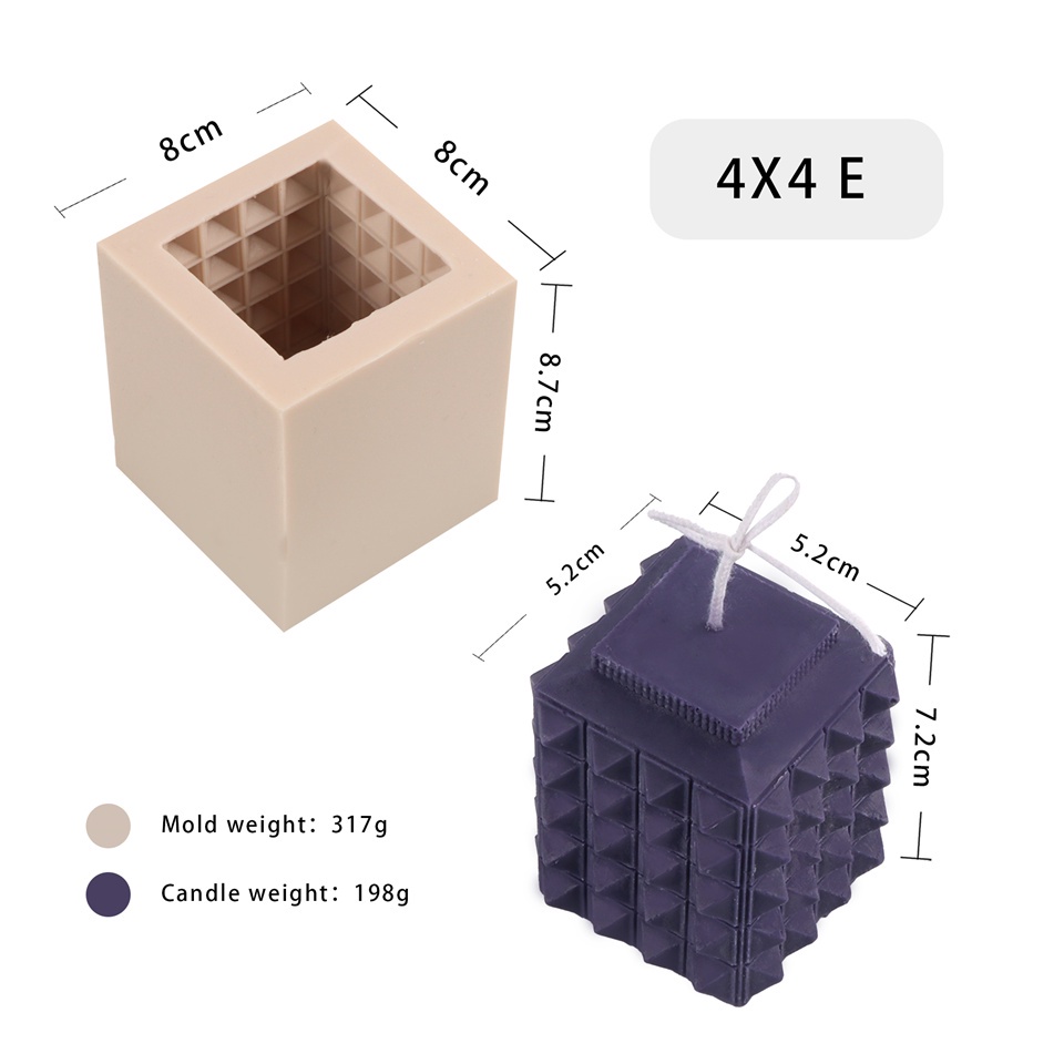 Khuôn Làm Nến Hình Kim Tự Tháp 3D Bằng Silicone Không Dính