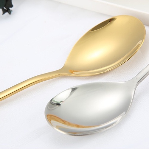 Muỗng thìa inox thép 304 CÁN DÀI nhiều màu sắc cao cấp đẹp sáng bóng