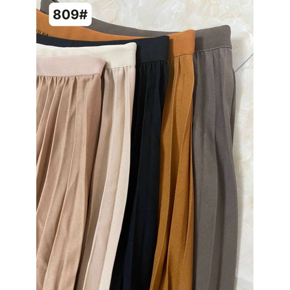 Chân váy xếp ly dáng dài không bóng hàng đẹp kiểu dáng nhẹ nhàng thanh lịch | BigBuy360 - bigbuy360.vn