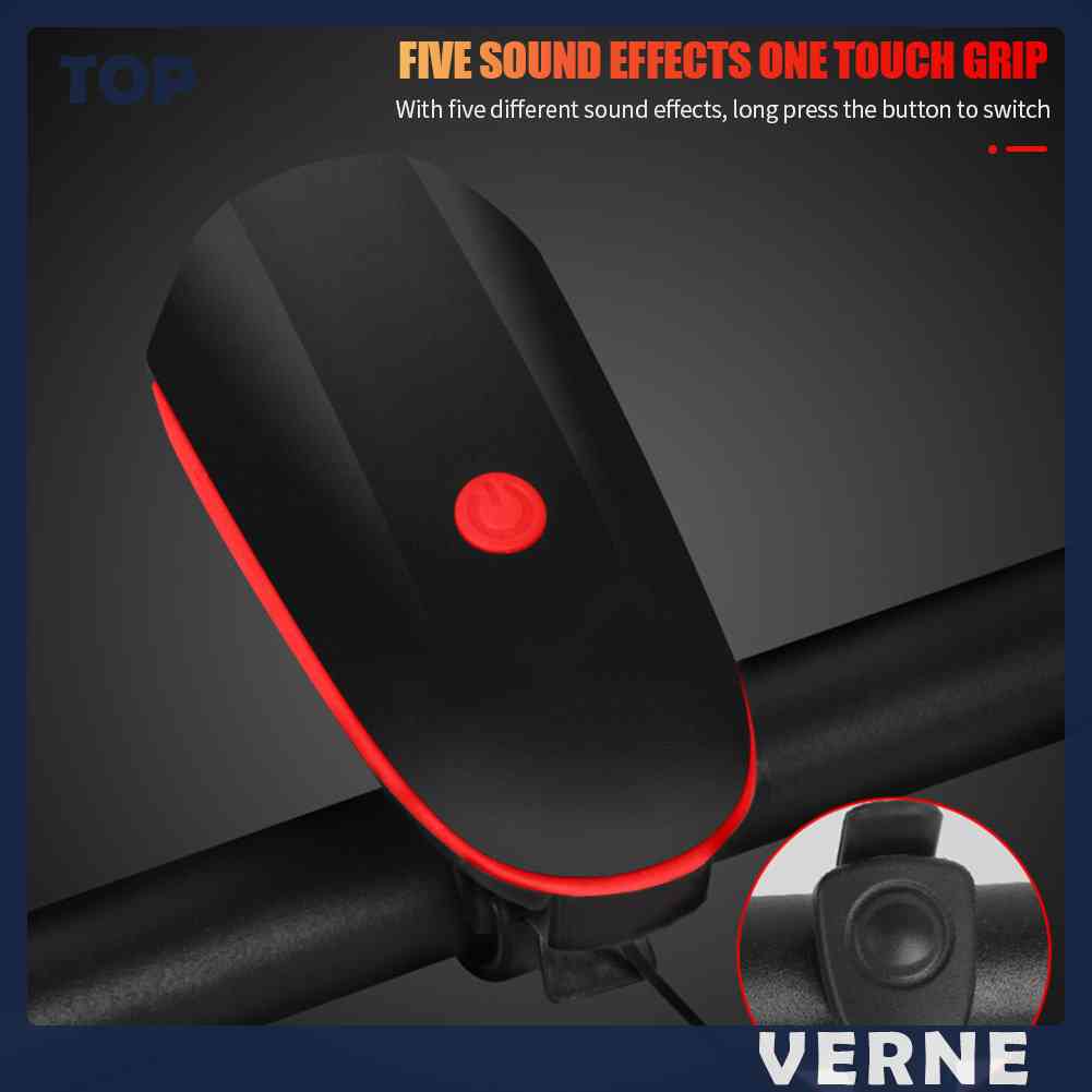 Đèn Pha LED VERNE 5W 240LM XPG Chống Thấm Nước Có Thể Sạc Lại Kèm Còi Cho Xe Đạp