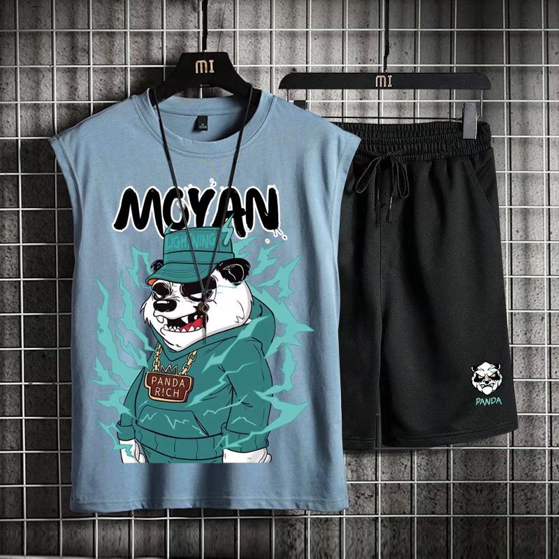 Bộ đồ thể thao sát nách thời trang Âu Mỹ mùa hè sành điệu cỡ M-8XL cho nam