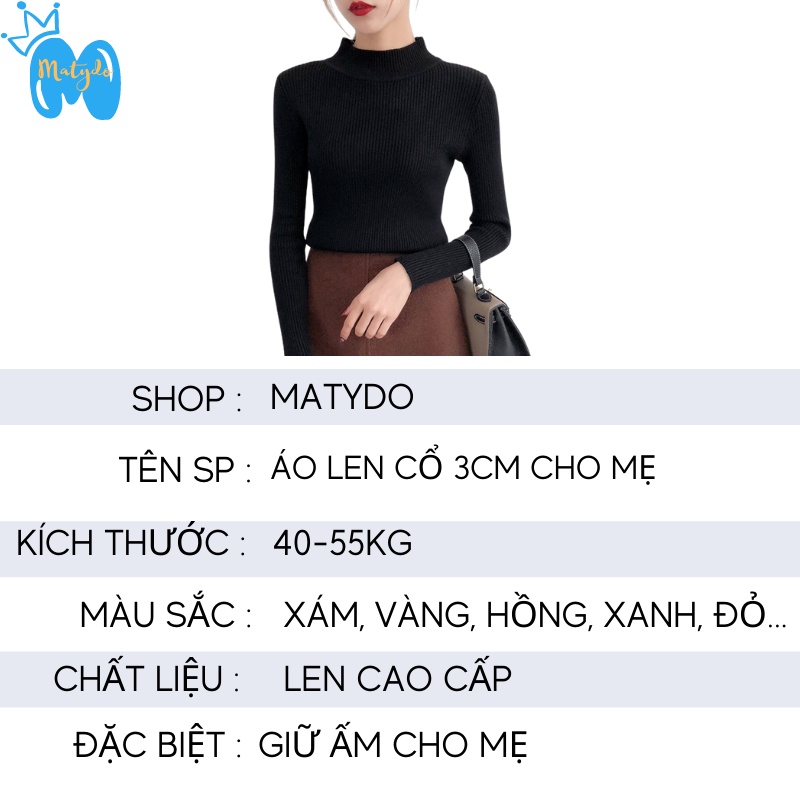 Áo len nữ cổ 3cm MATYDO đẹp cao cấp len mềm mịn áo cổ 3 phân cơ bản giữ ấm cho cơ thể nhiều màu sắc từ 40-55kg