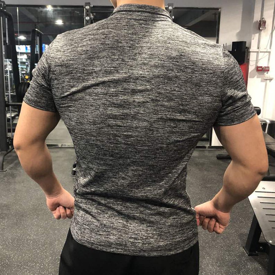 Áo tập gym nam thun xước co dãn 4 chiều,Áo gym nam ôm body,chơi thể thao tập gym,đạp xe, đi dạo, chạy bộ-Hàng siêu cấp