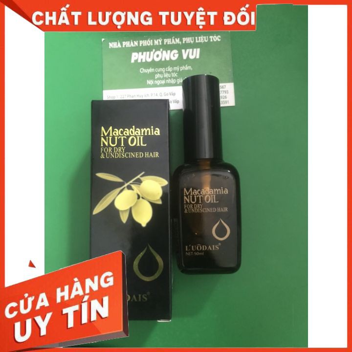 [chính hãng] tinh dầu bóng tóc MACADAMIA serum dưỡng tóc uốn Luodais NUT OIL 50ML  dưỡng mềm mượt không bết dính