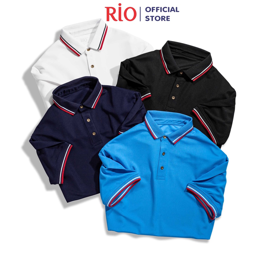Áo Thun Nam, Áo Phông Nam Có Cổ, Cổ Trụ Tay Ngắn RIO thun cotton cao cấp dày dặn thoáng mát polo trơn hàng hiệu đẹp RIO4 | BigBuy360 - bigbuy360.vn