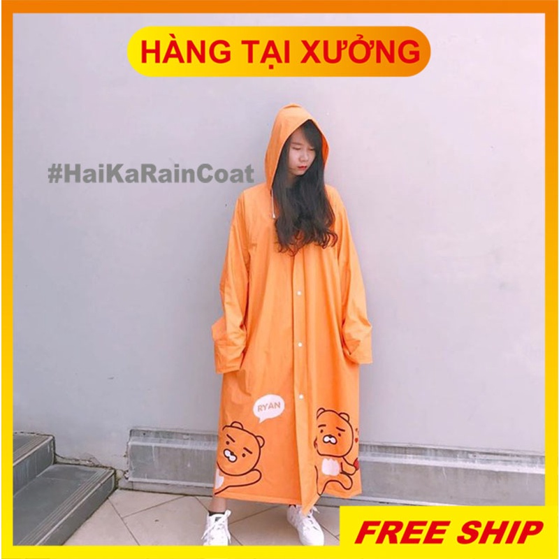 Xưởng Áo mưa Măng Tô dây kéo  Bé Đào-Gấu Brown HOẠT HÌNH CUTE-Chất liệu nhựa PVC siêu bền CAO CẤP ĐÀI LOAN.