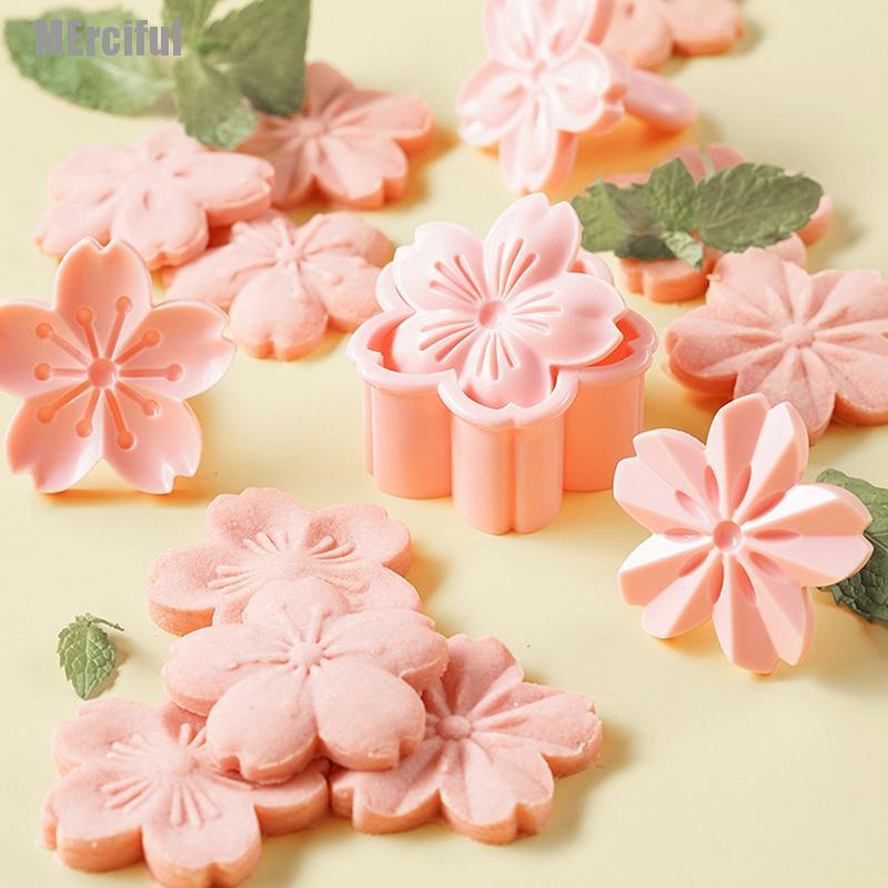 Set 5 Khuôn Cắt Tạo Hình Hoa Anh Đào Trang Trí Bánh