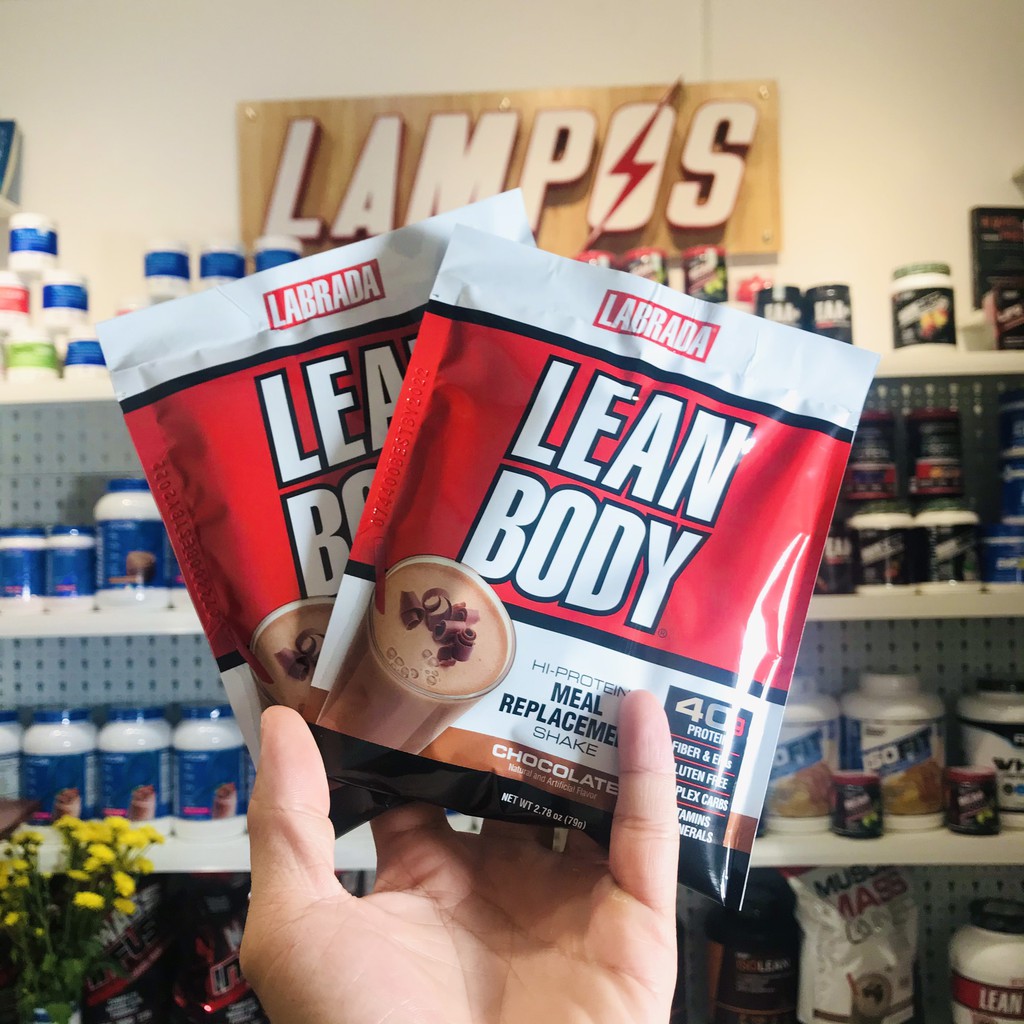 Labrada Lean Body Gói, Sữa Thay Thế Bữa Ăn, 40g Protein Whey Blend, 8G Chất Béo Tốt & Chất Xơ, 22 Vitamin & Khoáng Chất