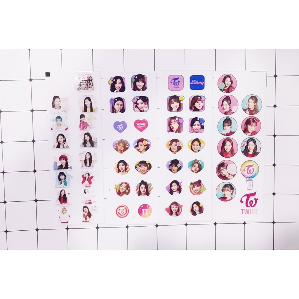 sticker twice wanna one exo SI21 hình dán dễ thương trang trí dán sổ dán điện thoại 1 tờ 7*19,5cm bullet journal