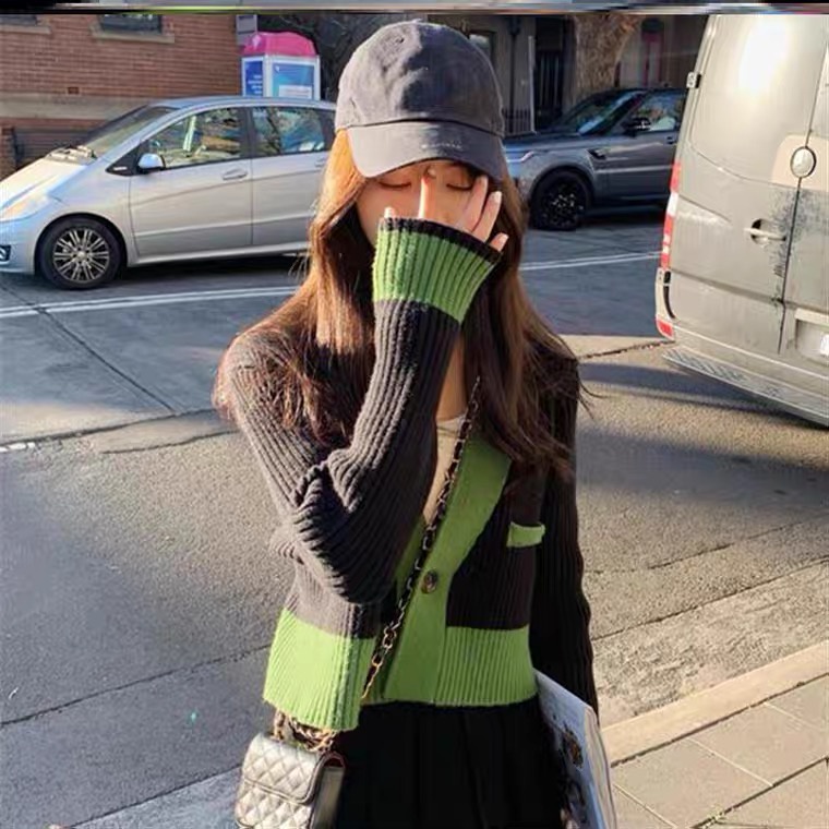 SUXI Áo khoác cardigan dệt kim mỏng dáng ôm phong cách retro thời trang mùa thu cho nữ