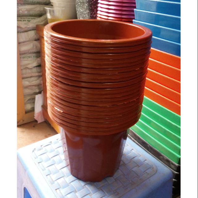 Combo 20 chậu ươm màu nâu e230 đk 18,5cm x cao 15cm
