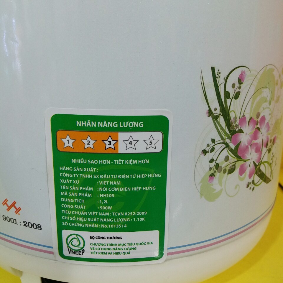 Nồi Cơm Điện HIỆP HƯNG 1.2L (2-4người) - Hàng VN Chất Lượng Cao