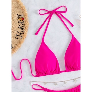 Bikini Tam Giác Phối Màu Basic Kèm Charm Eo