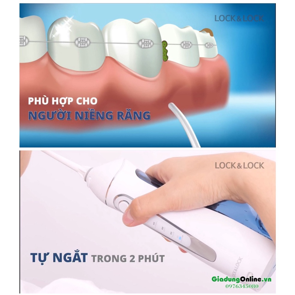 [Lock&amp;Lock] Máy Tăm Nước Không Dây Cordless Oral Irrigator ENR156BLU