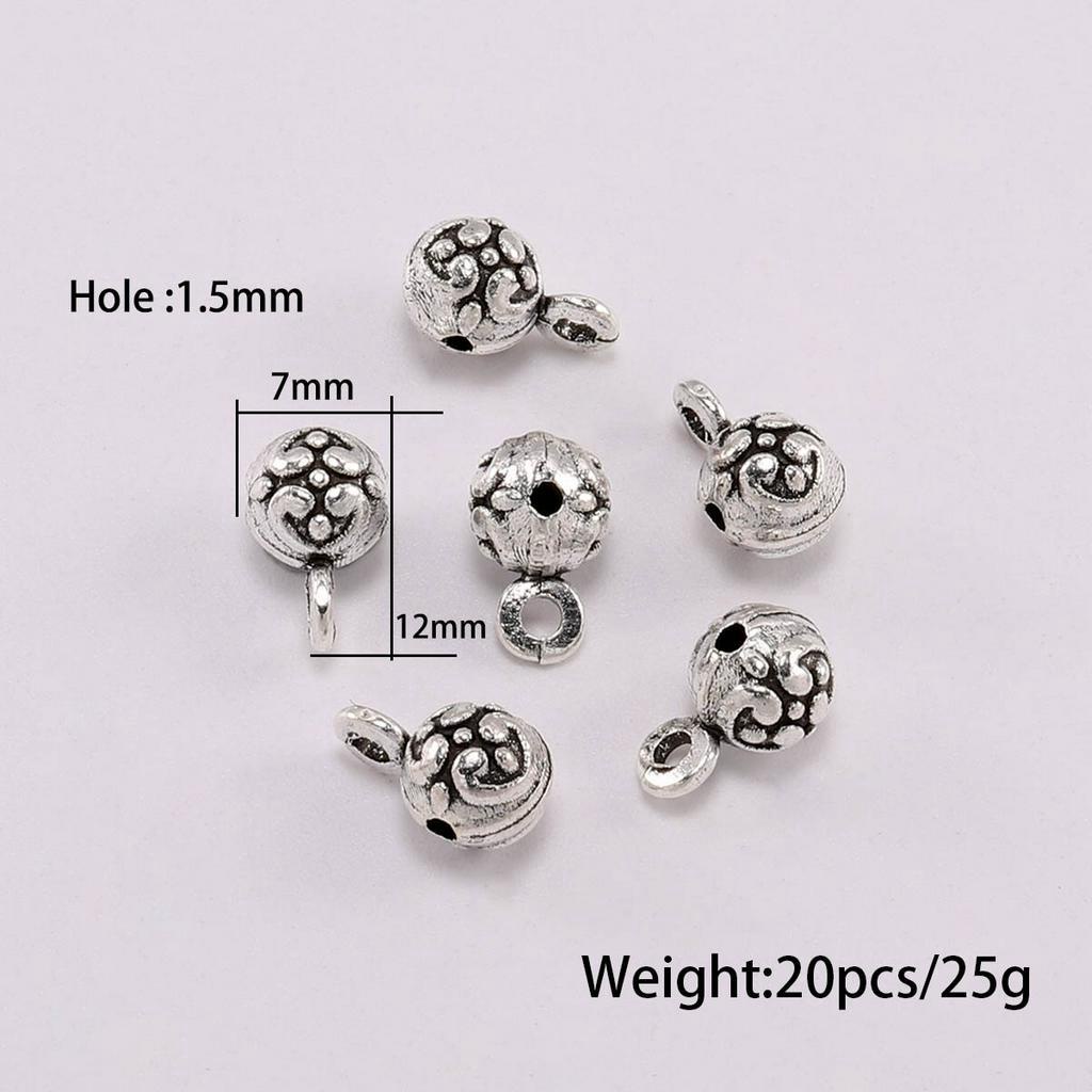 Set 20 mặt vòng cổ bạc St.kunkka xỏ lỗ dùng làm trang sức thủ công