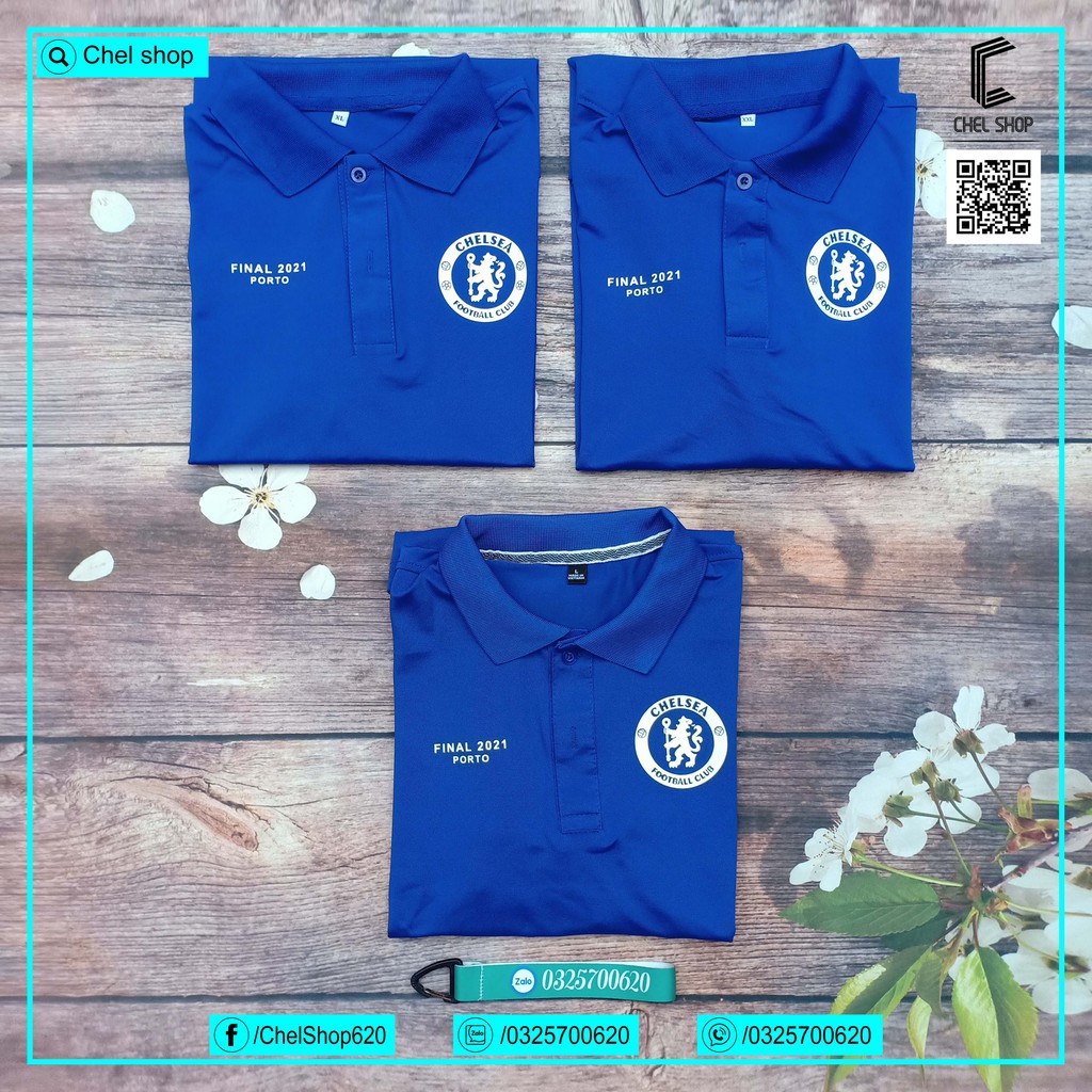 Áo polo cao cấp Chelsea mùa 2021/22 [XANH - ĐEN - TRẮNG] | BigBuy360 - bigbuy360.vn
