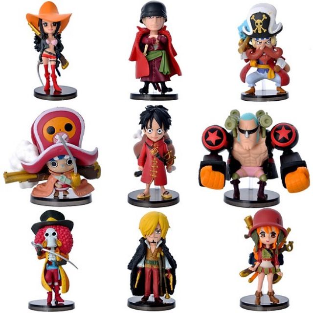 Combo 9 mô hình team Luffy - One Piece chibi