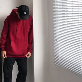 Áo khoác Hoodie Basic trơn - ĐỎ ĐÔ - Unisex