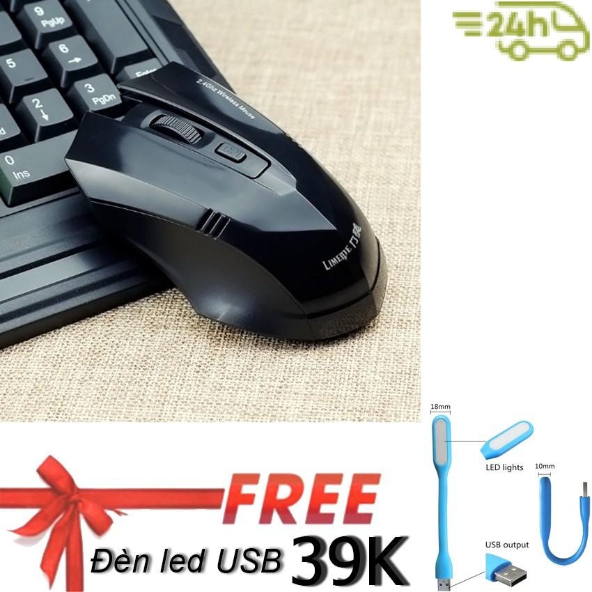 Chuột GAME 2.4GHZ Limeide G2 Wireless Optical Mouse (Đen) + Tặng đèn LED cổng USB