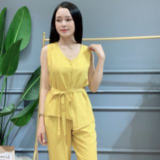 Bộ đũi lụa vạt lệch