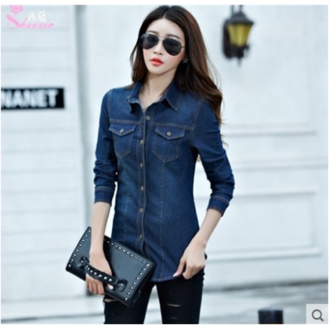 Áo jean nữ cao cấp chất jean mềm dáng xinh tươi NP281