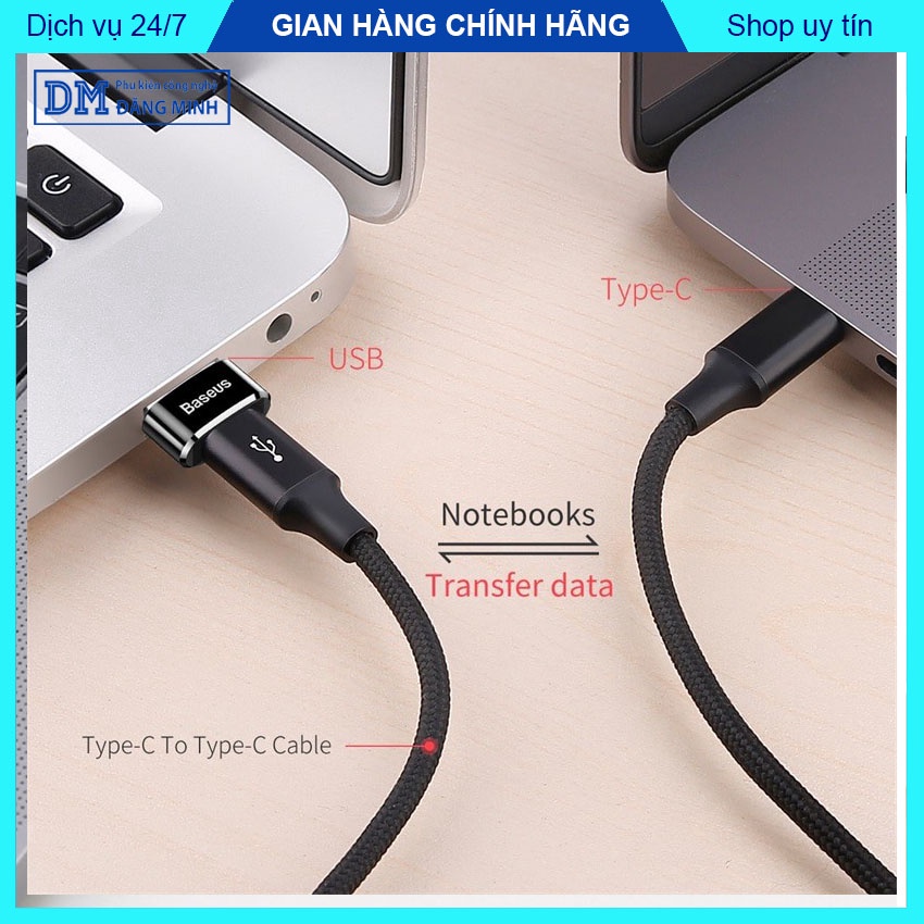 Đầu chuyển đổi OTG Baseus Type C thành USB và USB thành Type C, Type C Female to USB male, Type C Male to USB Female