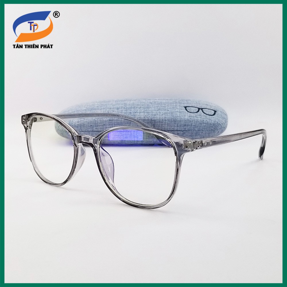 Gọng kính cận nam nữ dẻo tròn màu đen, ghi xám, nâu 3010. Tròng/Mắt kính giả cận 0 độ chống ánh sáng xanh, chống tia UV