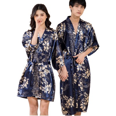 Áo choàng ngủ bằng lụa cho cặp đôi