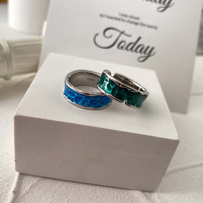 Nhẫn Hở Màu Xanh Lá Cây Phong Cách Hiphop Đường Phố Đơn Giản Thời Trang Cho Nam Và Nữ