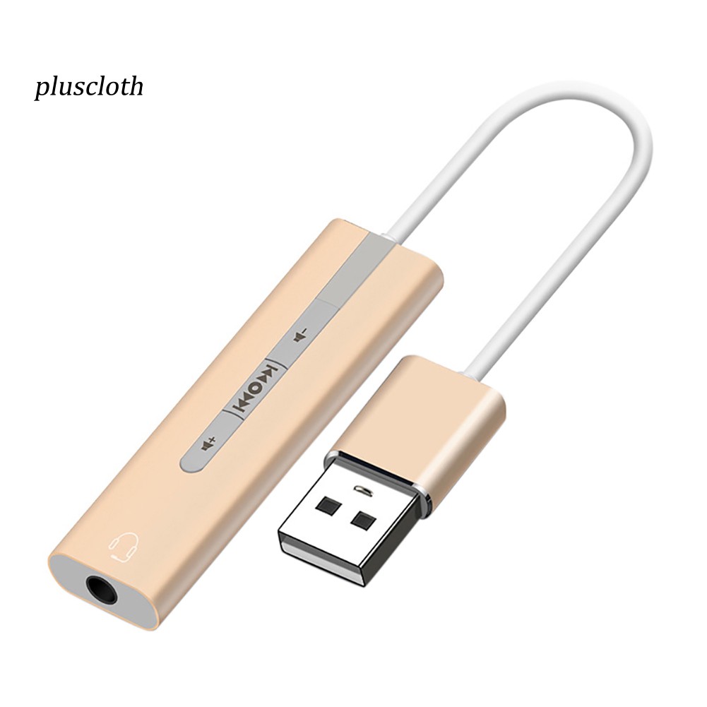 Card âm thanh ngoài 2 trong 1 chuyển đổi cổng USB sang cổng 3.5mm 7.1 dành cho tai nghe/ micro