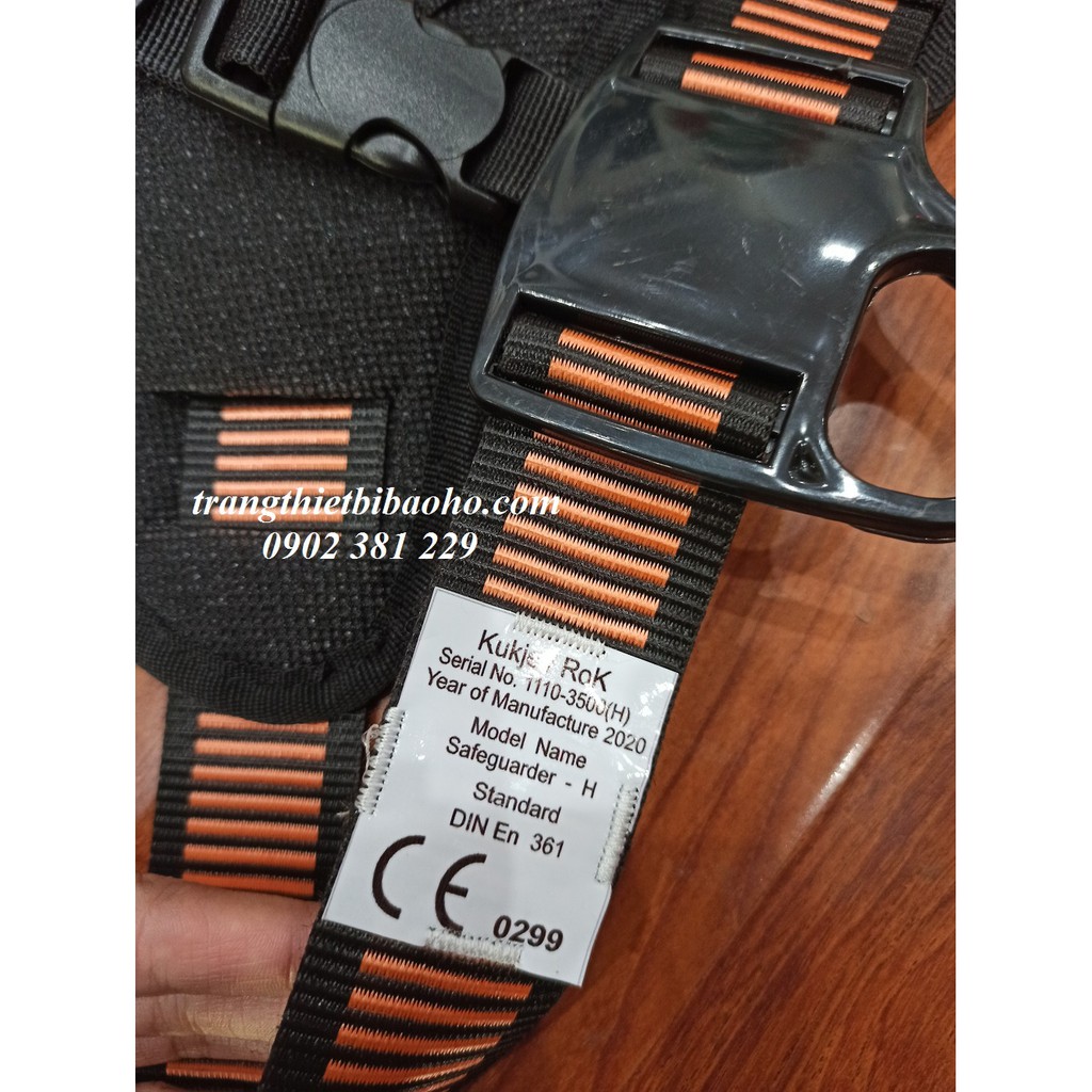 Dây an toàn thân Hàn Quốc kiểu Kujie 2 móc nhôm (dây đàn hồi)-đệm lưng-đệm vai