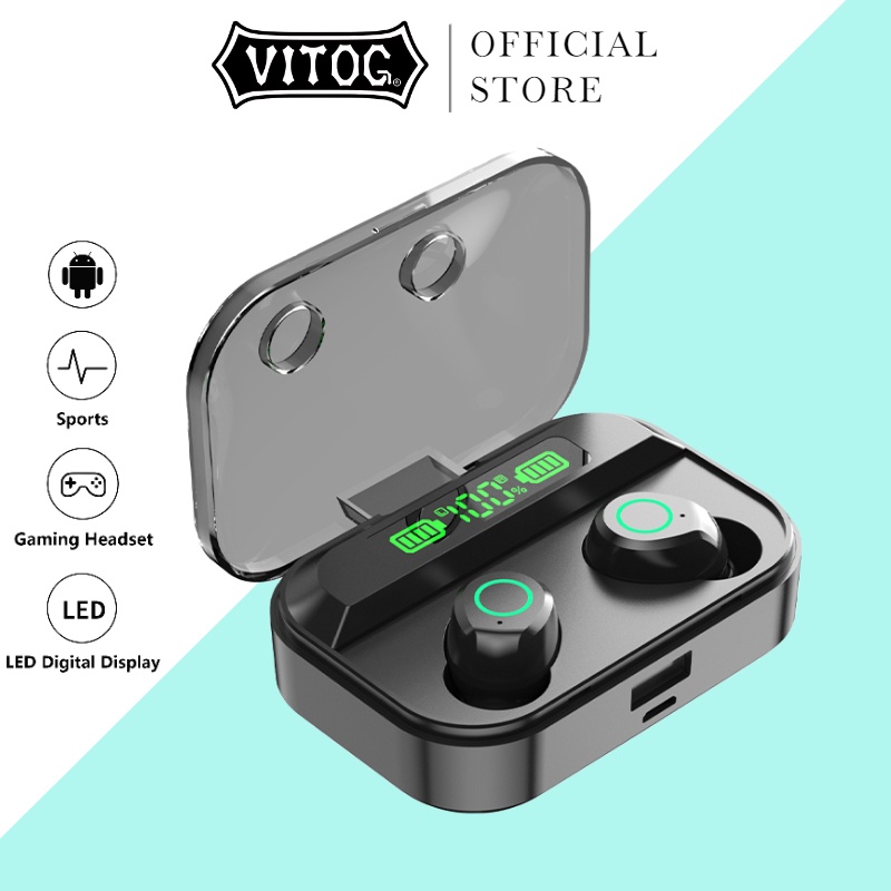  Tai nghe chơi game không dây Vitog TWS Bluetooth 5.1 âm thanh stereo chất lượng cao