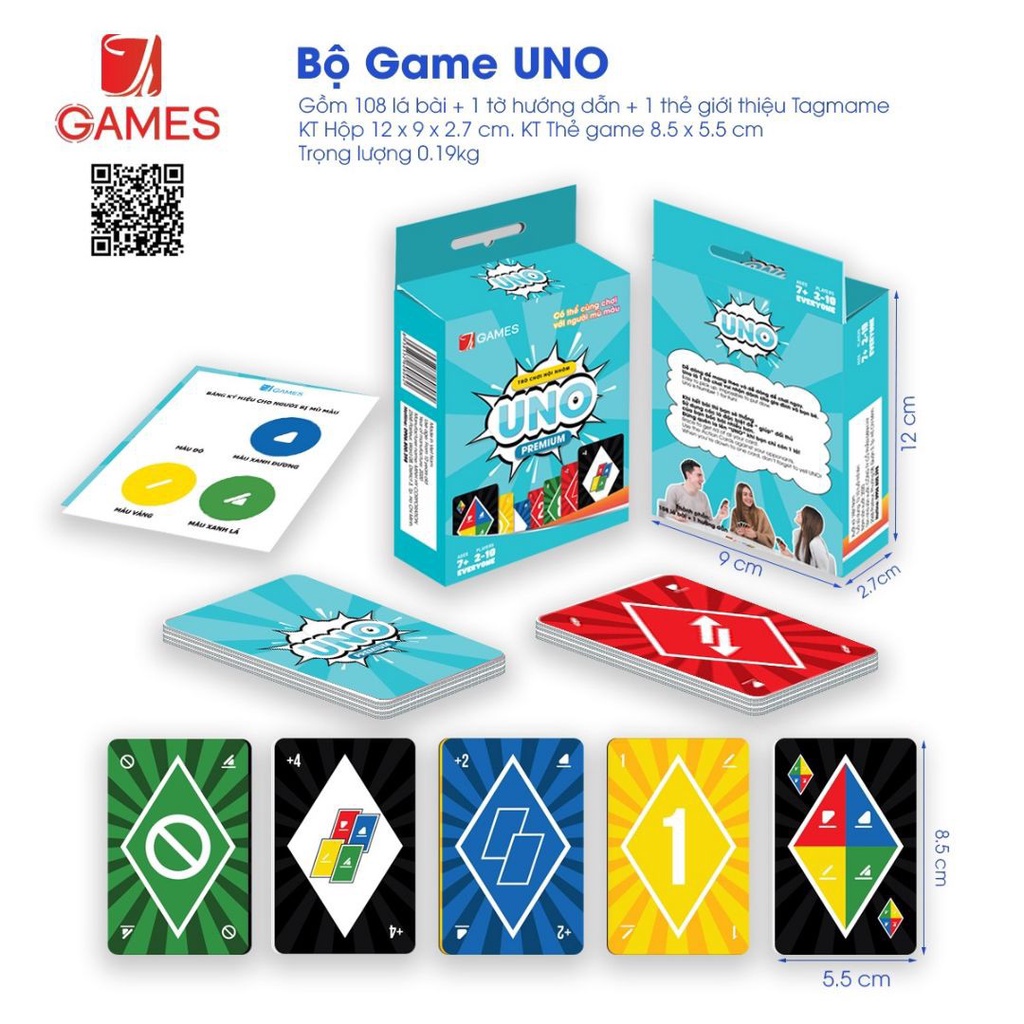 Game Uno Premium, 108 lá, B300, 6.3 x 8.3
