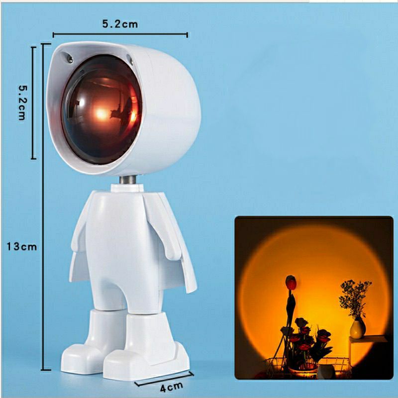 Đèn Led Robot Hoàng Hôn Cầu Vồng Thiết Kế Hình Robot Nhỏ Gọn Dùng Decor trang trí bàn làm việc
