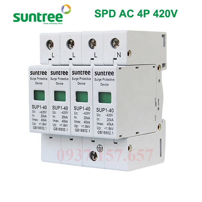 Chống sét lan truyền AC 3 pha Suntree 4P 420V 20-40KA