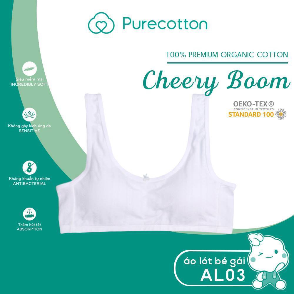 Áo lá học sinh Pure Cotton - Áo lót bé gái mới lớn kiểu dáng chui đầu có đệm