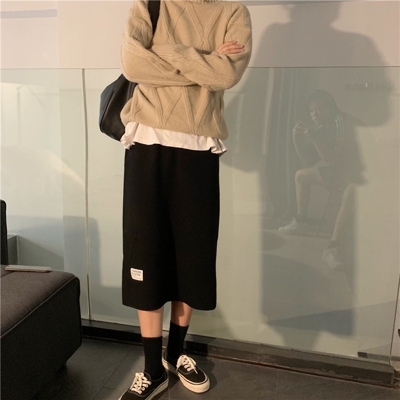 Chân Váy Dệt Kim Dài Lưng Cao Màu Sắc Trẻ Trung Xinh Xắn Dành Cho Nữ | BigBuy360 - bigbuy360.vn