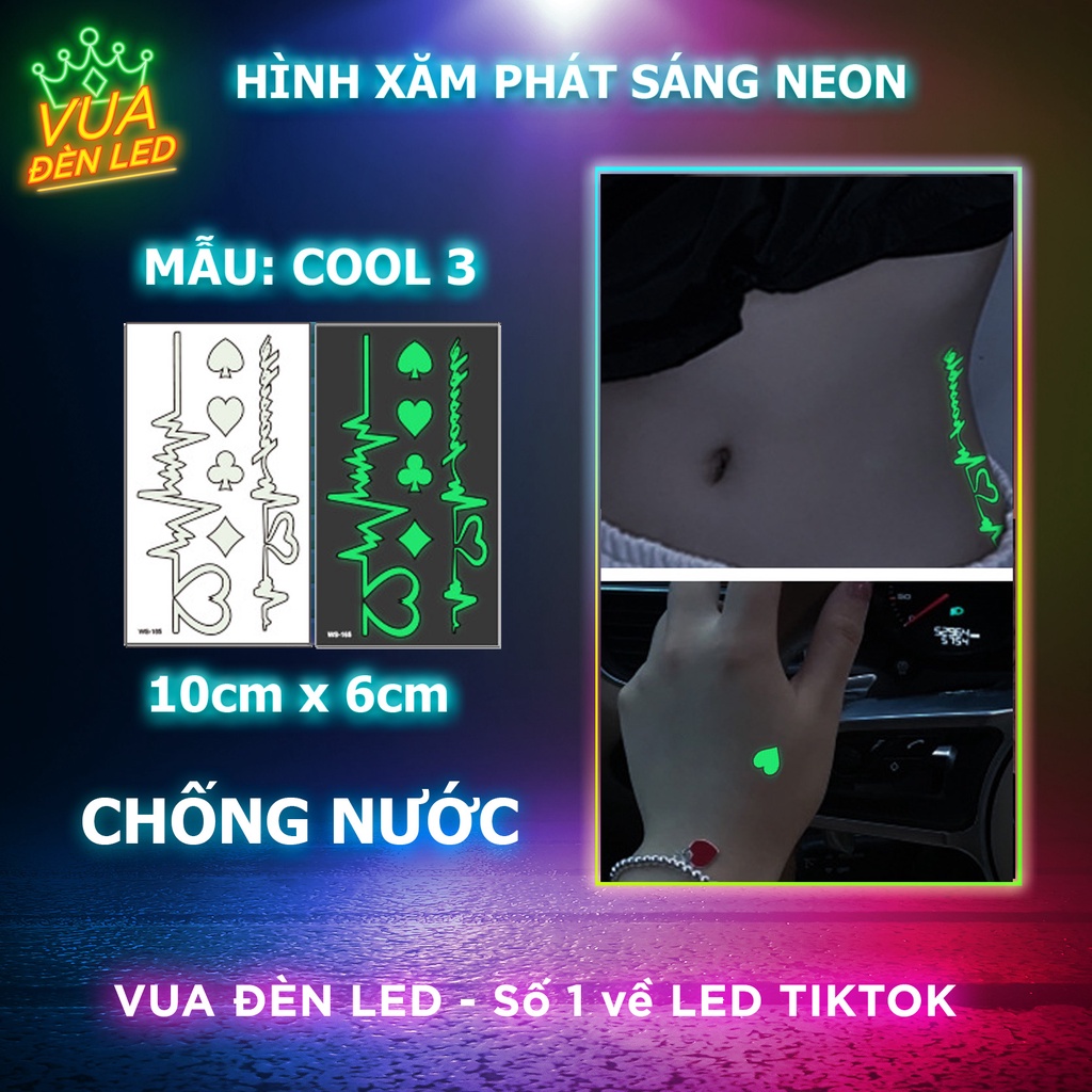 Hình xăm phát sáng - Hình xăm dán tạm thời xu hướng mới nhất, đa dạng, chống nước.