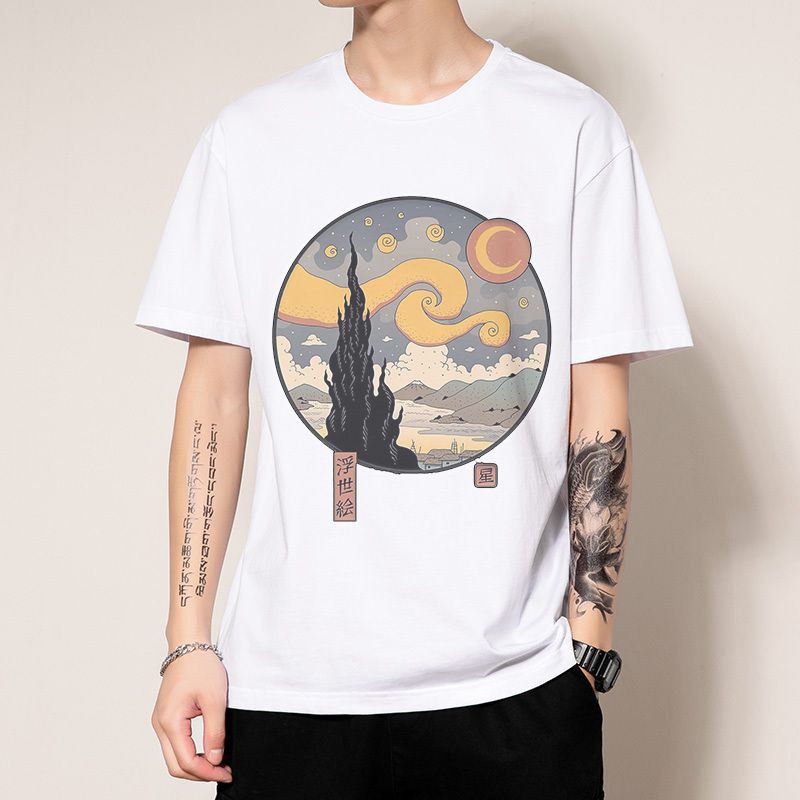Áo Thun UNISEX In Hình Ukiyo-e Nhật Bản A61 - Áo Thun Tay Ngắn Cho Nam Nữ Đẹp Chất Cotton PE Cao Cấp