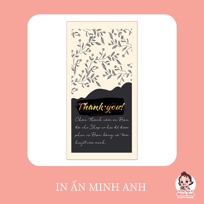 Tem dán sticker, tem niêm phong, tem thank you, tem cảm ơn cute trên hộp carton, túi giấy kraft đựng quà DCD02