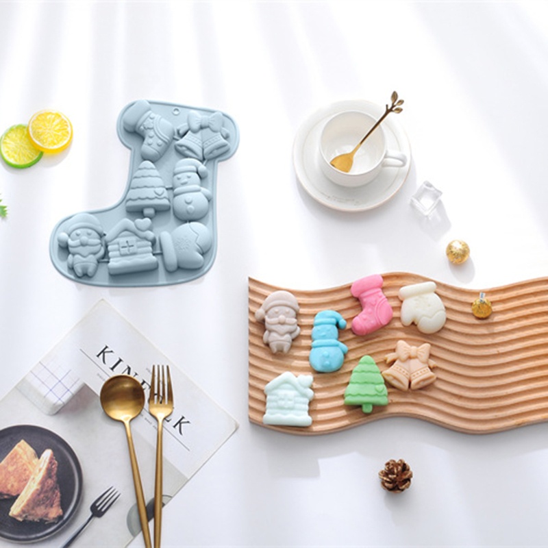 Khuôn Silicone Tạo Hình Chủ Đề Giáng Sinh 3D Trang Trí Bánh Kẹo