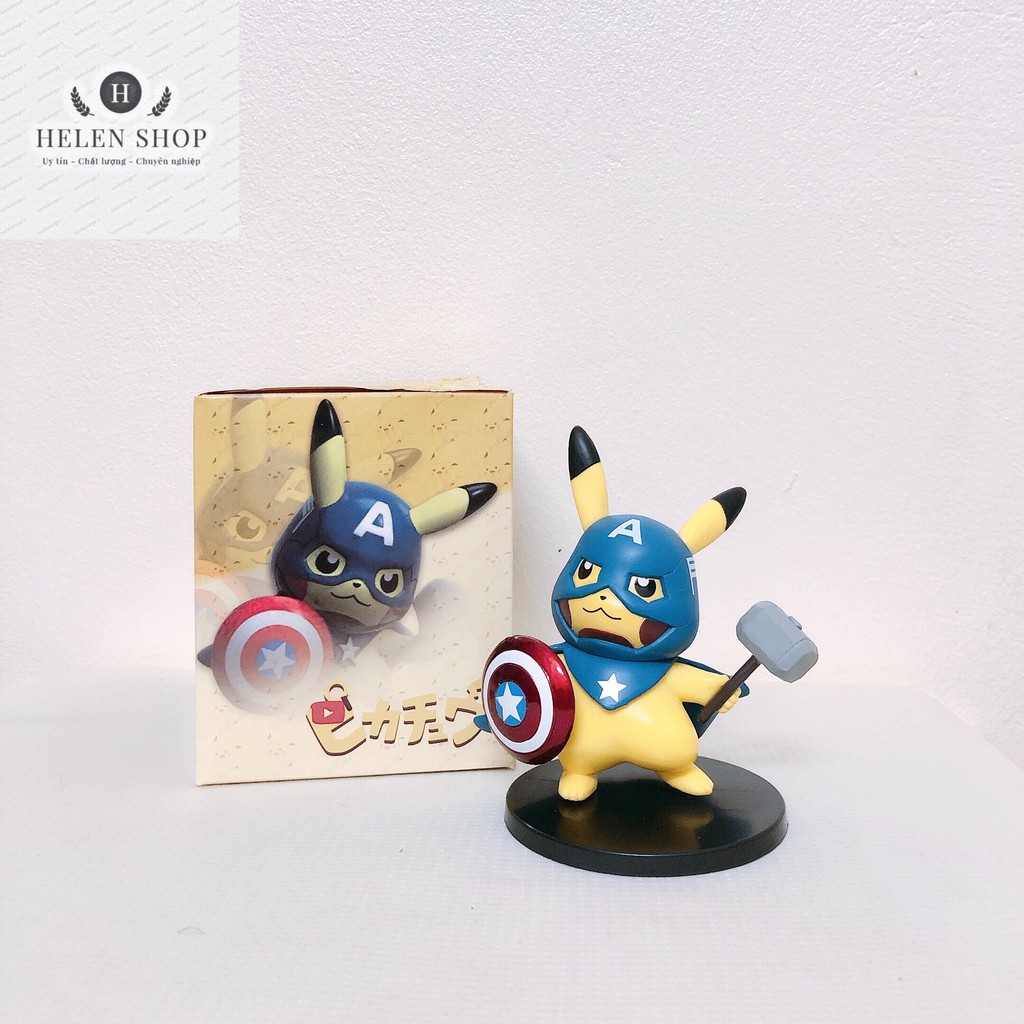 mô hình nhân vật Marvel kết hợp với pikachu tạo nên siêu phẩm cực đẹp