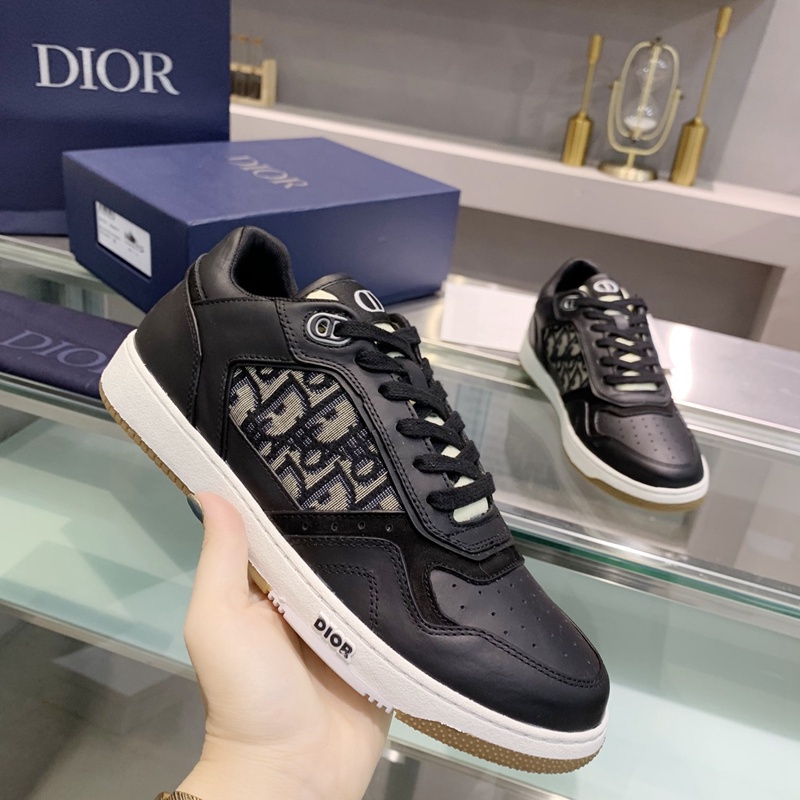 Giày Thể Thao DIOR Bằng Da Thật Đế Bằng B27 Cột Dây Cá Tính Cho Cặp Đôi