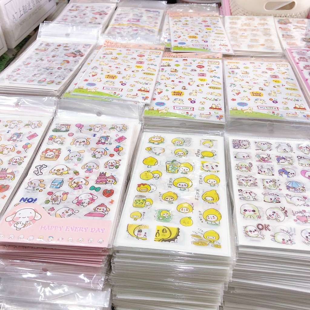 Bộ 6 tấm Sticker siêu kute