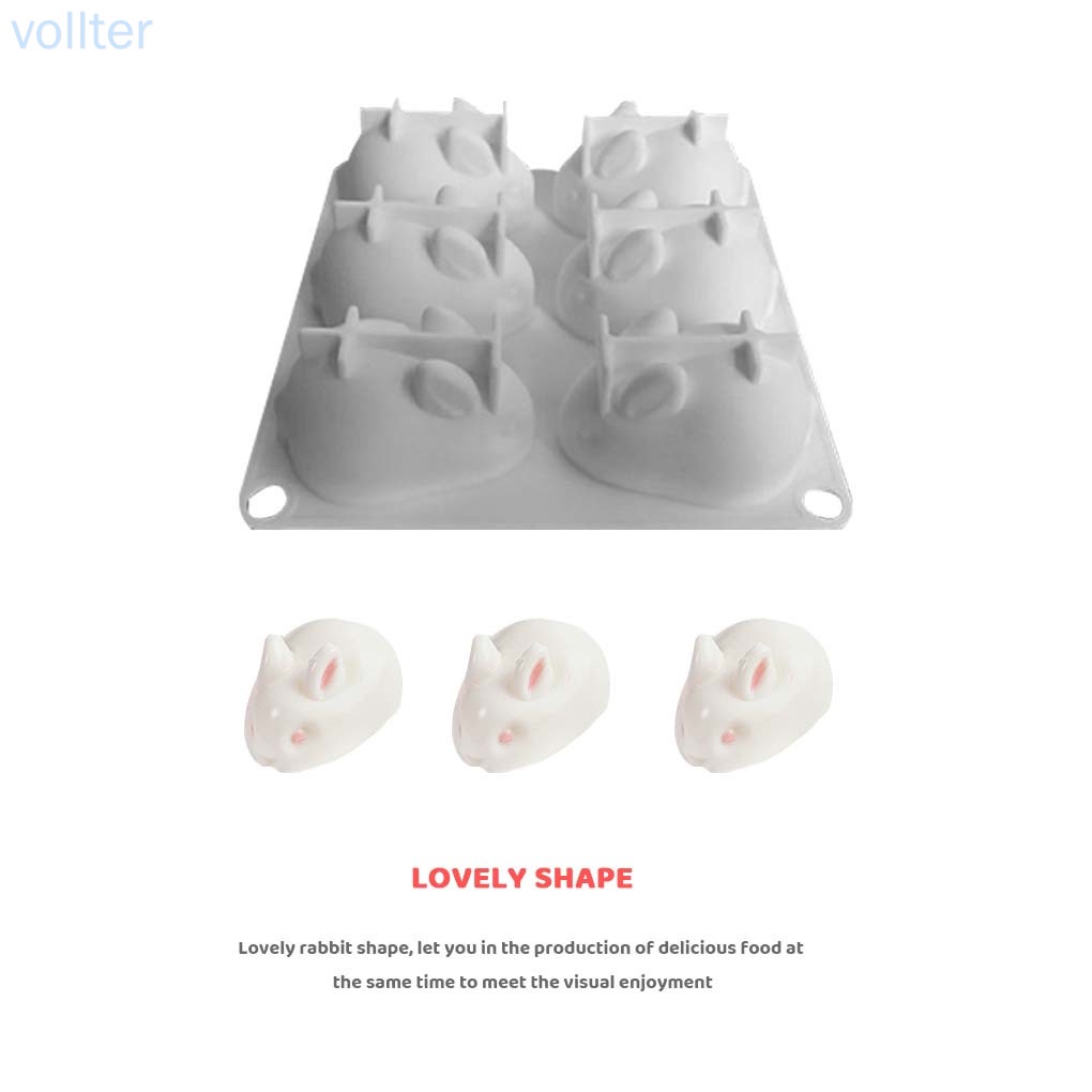 Khuôn làm bánh mousse bằng silicon 6 ô hình động vật 3D