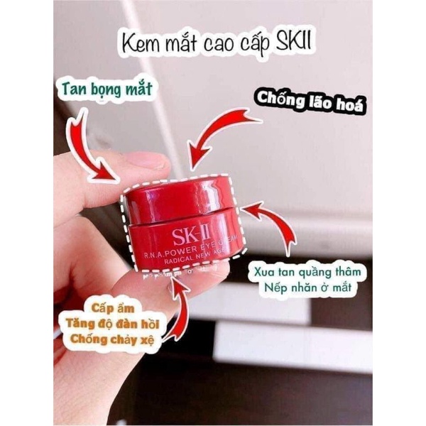 Kem mắt SKII Mini Skin Power Eye Cream 2.5g Nhật Bản - Chống Lão Hoá, Giảm Nhăn, giảm thâm mắt