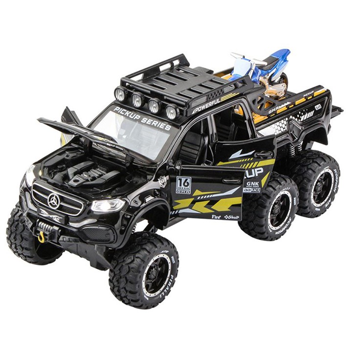 Mô hình kim loại xe Mercedes-Benz X-class Graffiti Pickup Off-Road Version 6x6 tỷ lệ 1:28